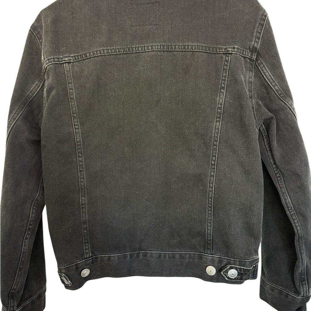 Women’s Washed Black Denim Jacket - Classic Truckers Style - Picture 2 of 4
